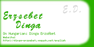 erzsebet dinga business card
